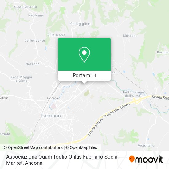 Mappa Associazione Quadrifoglio Onlus Fabriano Social Market
