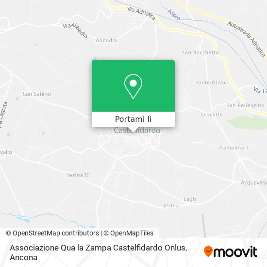 Mappa Associazione Qua la Zampa Castelfidardo Onlus