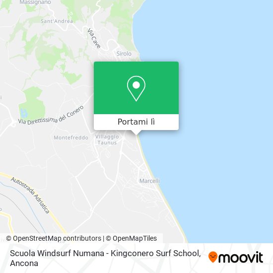 Mappa Scuola Windsurf Numana - Kingconero Surf School