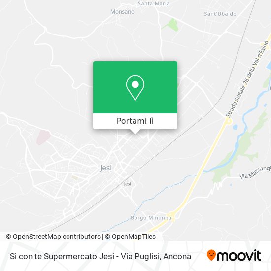 Mappa Sì con te Supermercato Jesi - Via Puglisi