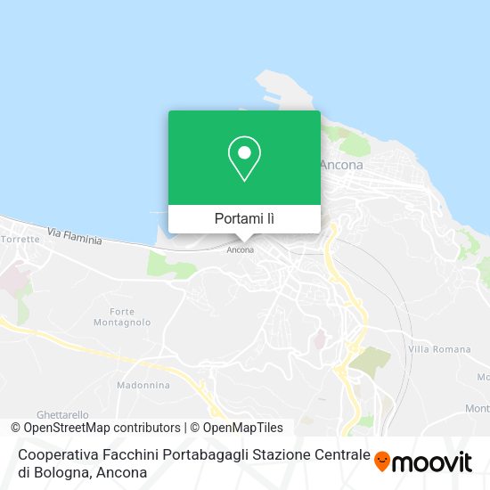 Mappa Cooperativa Facchini Portabagagli Stazione Centrale di Bologna