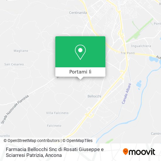 Mappa Farmacia Bellocchi Snc di Rosati Giuseppe e Sciarresi Patrizia
