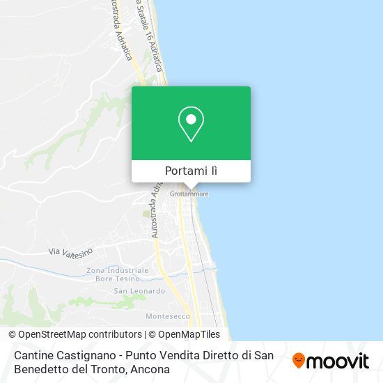 Mappa Cantine Castignano - Punto Vendita Diretto di San Benedetto del Tronto
