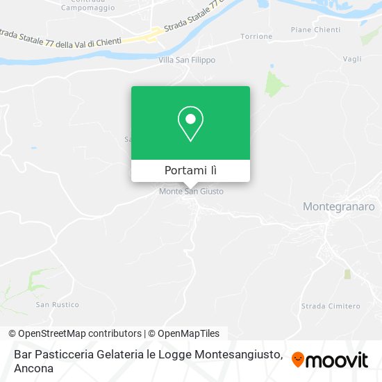 Mappa Bar Pasticceria Gelateria le Logge Montesangiusto