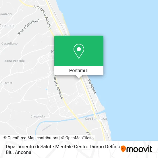 Mappa Dipartimento di Salute Mentale Centro Diurno Delfino Blu