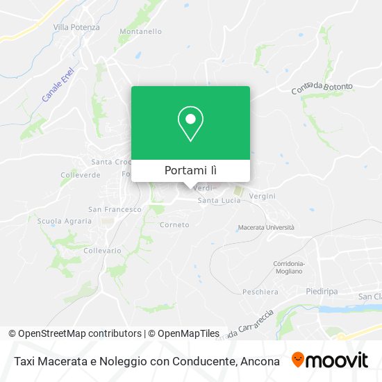 Mappa Taxi Macerata e Noleggio con Conducente