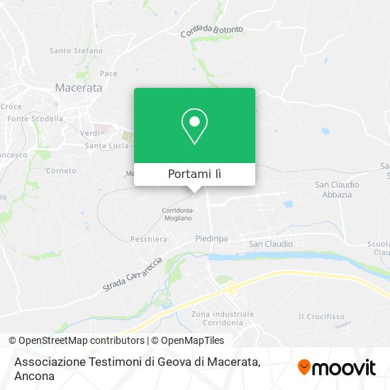 Mappa Associazione Testimoni di Geova di Macerata