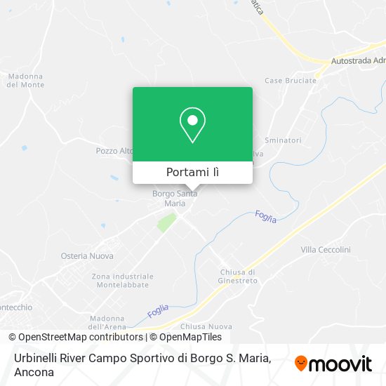 Mappa Urbinelli River Campo Sportivo di Borgo S. Maria