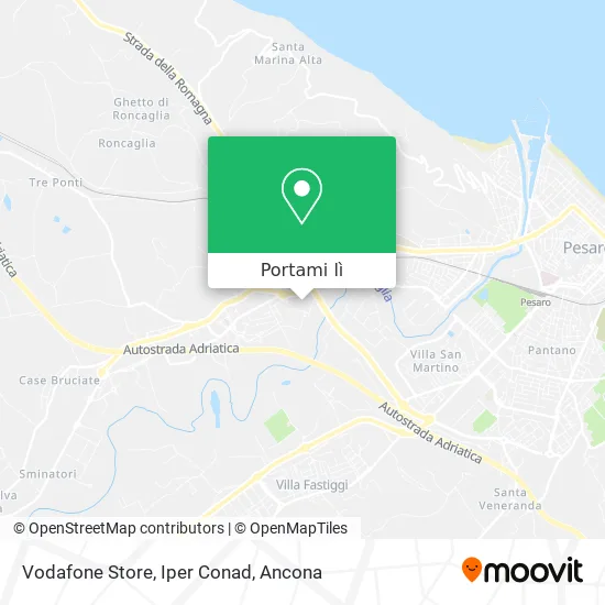 Mappa Vodafone Store, Iper Conad