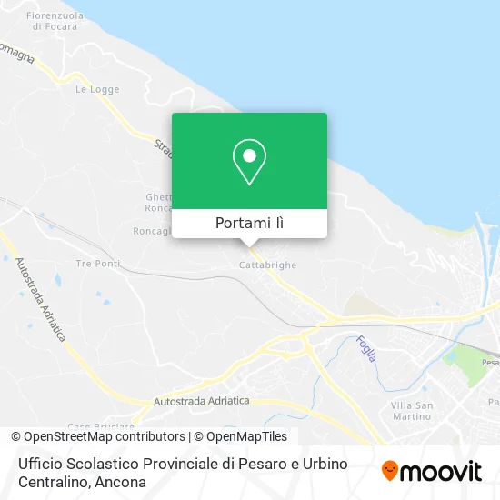 Mappa Ufficio Scolastico Provinciale di Pesaro e Urbino Centralino