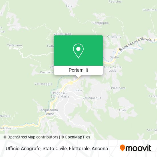 Mappa Ufficio Anagrafe, Stato Civile, Elettorale