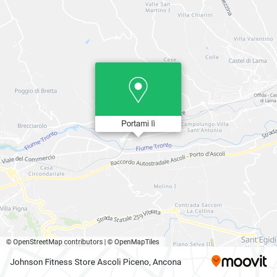 Mappa Johnson Fitness Store Ascoli Piceno