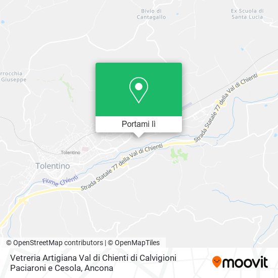 Mappa Vetreria Artigiana Val di Chienti di Calvigioni Paciaroni e Cesola