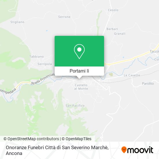 Mappa Onoranze Funebri Città di San Severino Marchè