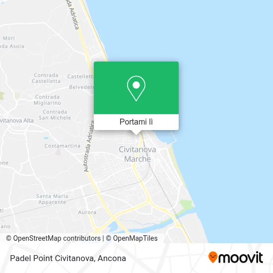 Mappa Padel Point Civitanova