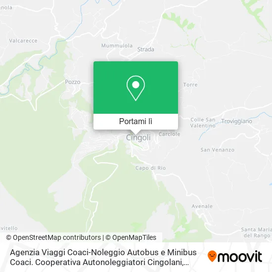 Mappa Agenzia Viaggi Coaci-Noleggio Autobus e Minibus Coaci. Cooperativa Autonoleggiatori Cingolani