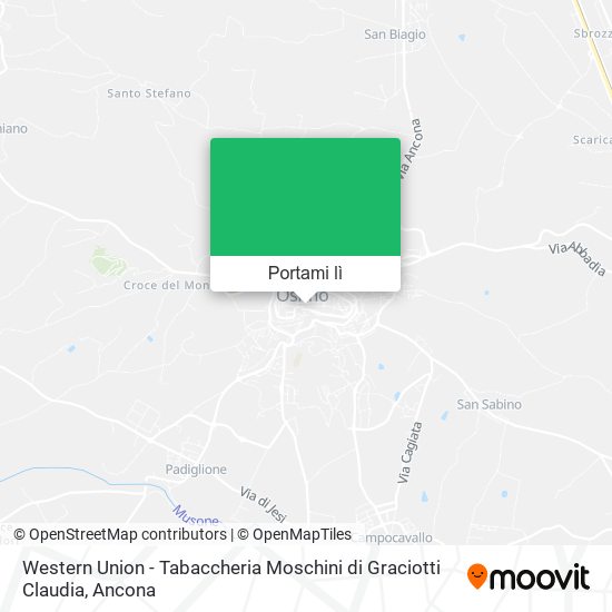 Mappa Western Union - Tabaccheria Moschini di Graciotti Claudia