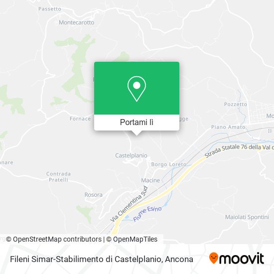 Mappa Fileni Simar-Stabilimento di Castelplanio