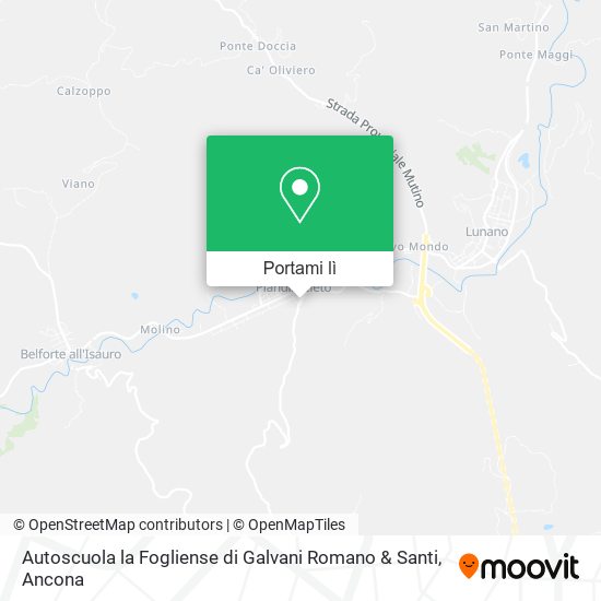 Mappa Autoscuola la Fogliense di Galvani Romano & Santi