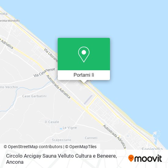 Mappa Circolo Arcigay Sauna Velluto Cultura e Beneere