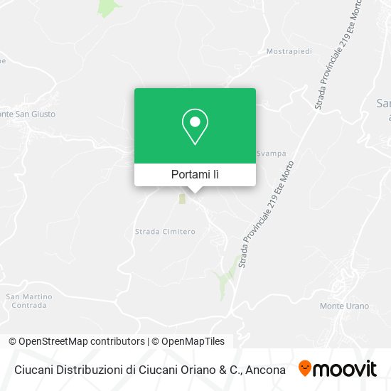 Mappa Ciucani Distribuzioni di Ciucani Oriano & C.