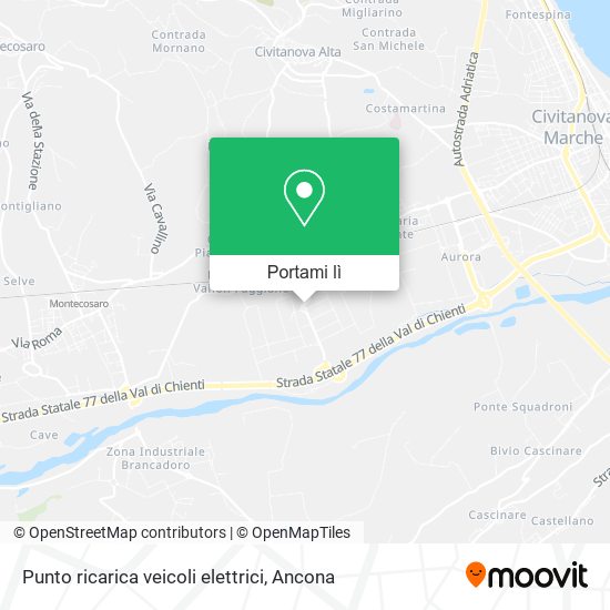 Mappa Punto ricarica veicoli elettrici