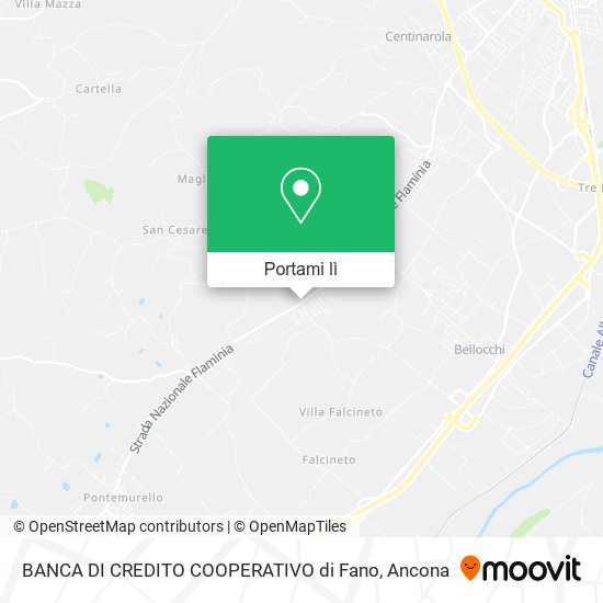 Mappa BANCA DI CREDITO COOPERATIVO di Fano