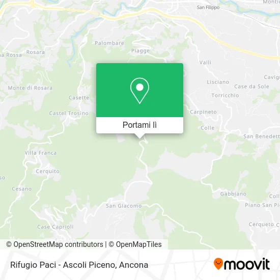 Mappa Rifugio Paci - Ascoli Piceno