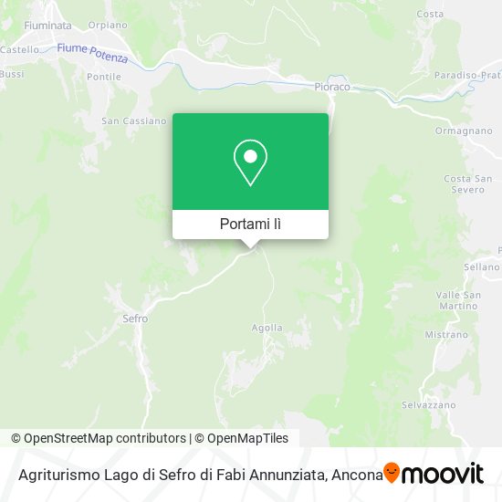 Mappa Agriturismo Lago di Sefro di Fabi Annunziata
