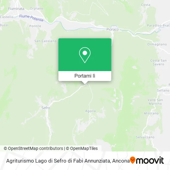 Mappa Agriturismo Lago di Sefro di Fabi Annunziata