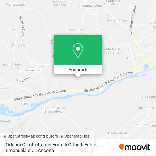 Mappa Orlandi Ortofrutta dei Fratelli Orlandi Fabio, Emanuela e C.