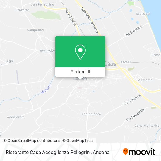 Mappa Ristorante Casa Accoglienza Pellegrini