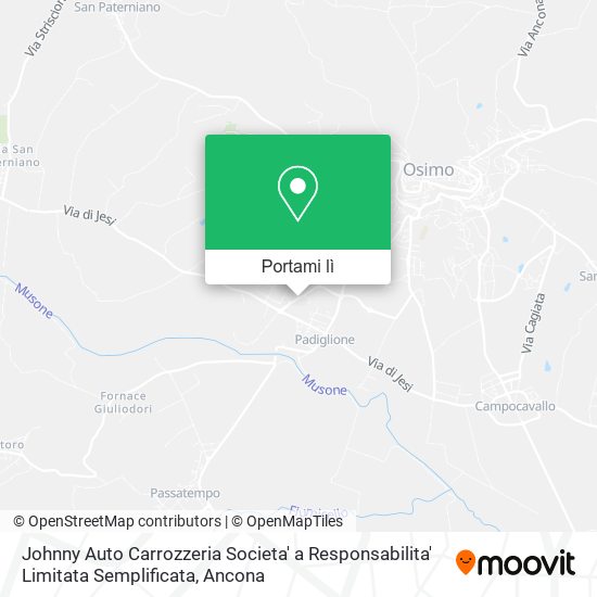 Mappa Johnny Auto Carrozzeria Societa' a Responsabilita' Limitata Semplificata
