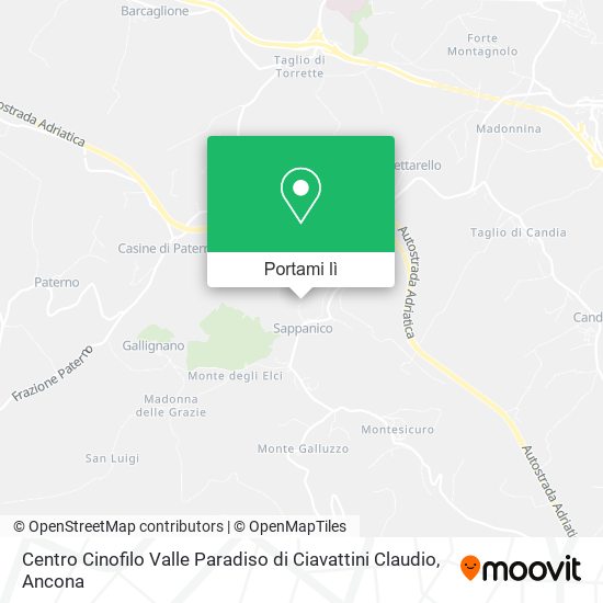 Mappa Centro Cinofilo Valle Paradiso di Ciavattini Claudio