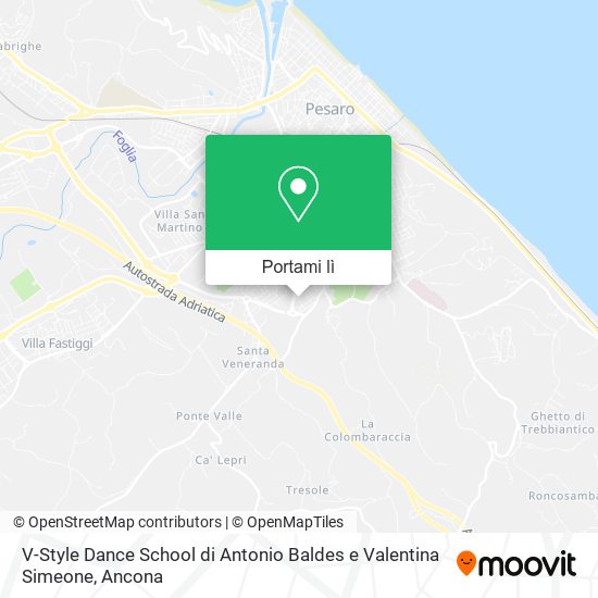 Mappa V-Style Dance School di Antonio Baldes e Valentina Simeone