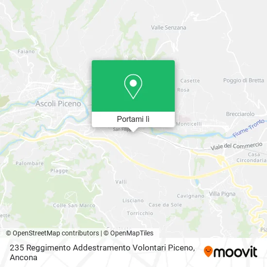 Mappa 235 Reggimento Addestramento Volontari Piceno