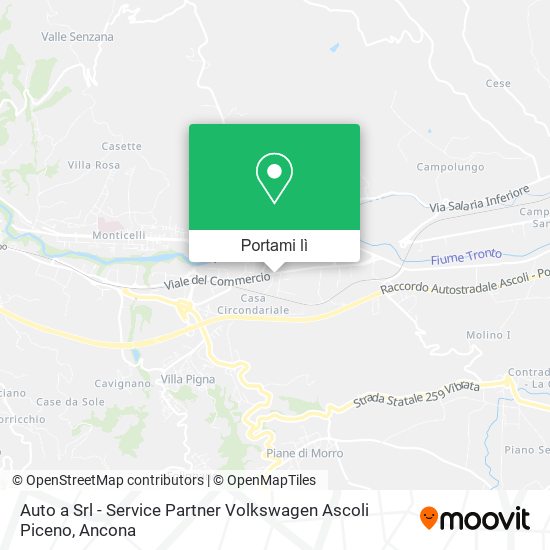 Mappa Auto a Srl - Service Partner Volkswagen Ascoli Piceno