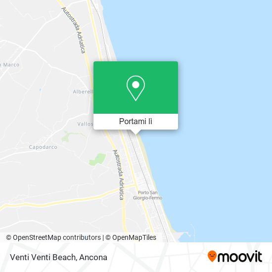 Mappa Venti Venti Beach