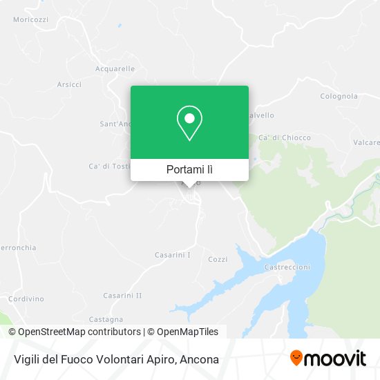 Mappa Vigili del Fuoco Volontari Apiro