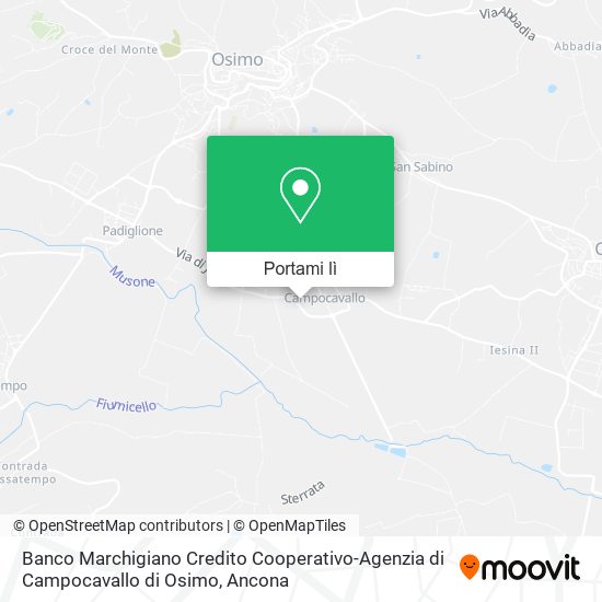 Mappa Banco Marchigiano Credito Cooperativo-Agenzia di Campocavallo di Osimo