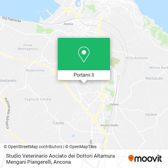 Mappa Studio Veterinario Aociato dei Dottori Altamura Mengani Piangerelli