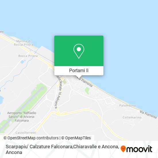 Mappa Scarpapiu' Calzature Falconara,Chiaravalle e Ancona