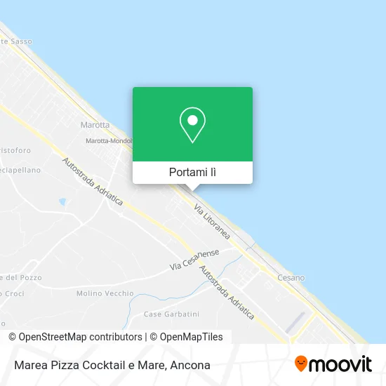 Mappa Marea Pizza Cocktail e Mare