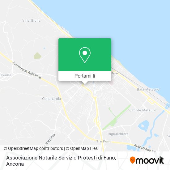 Mappa Associazione Notarile Servizio Protesti di Fano