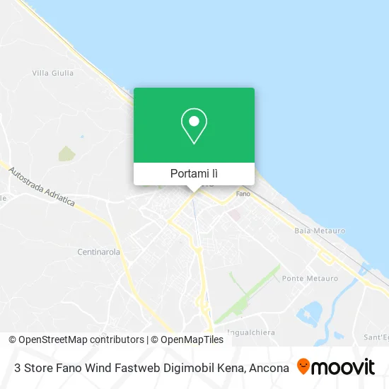 Mappa 3 Store Fano Wind Fastweb Digimobil Kena