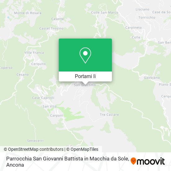 Mappa Parrocchia San Giovanni Battista in Macchia da Sole