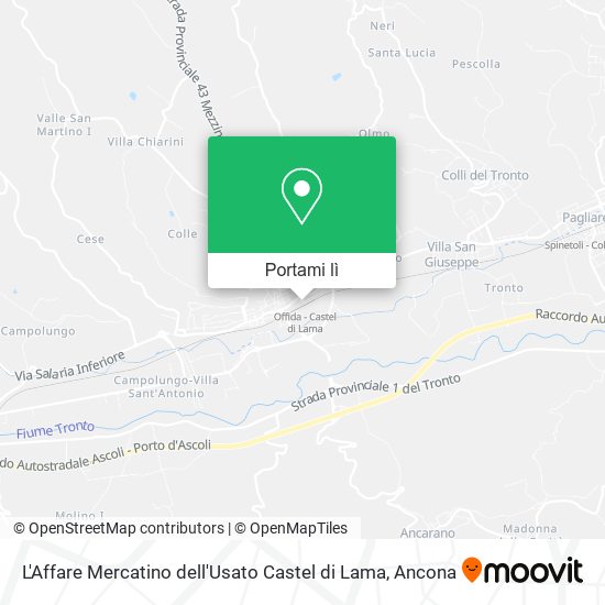Mappa L'Affare Mercatino dell'Usato Castel di Lama