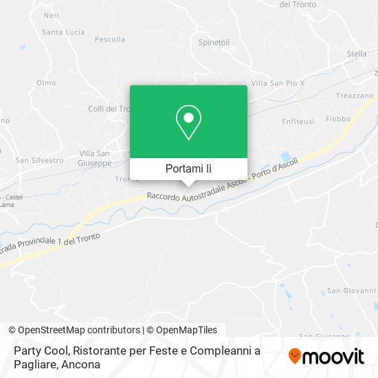 Mappa Party Cool, Ristorante per Feste e Compleanni a Pagliare