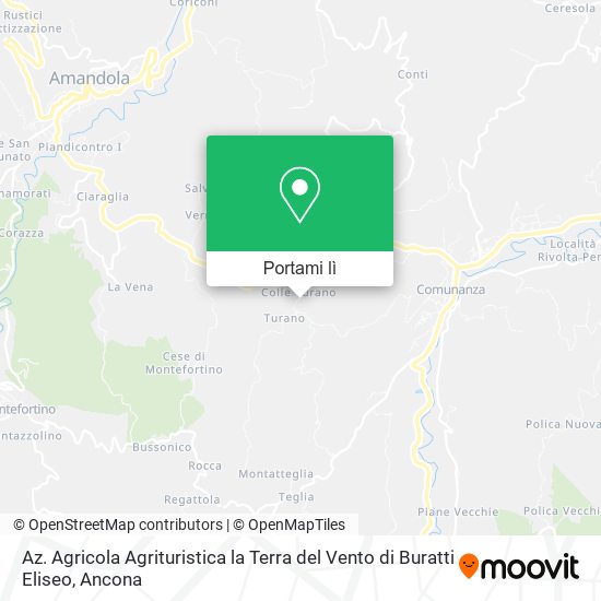 Mappa Az. Agricola Agrituristica la Terra del Vento di Buratti Eliseo