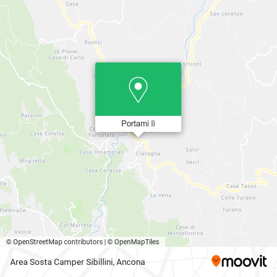 Mappa Area Sosta Camper Sibillini